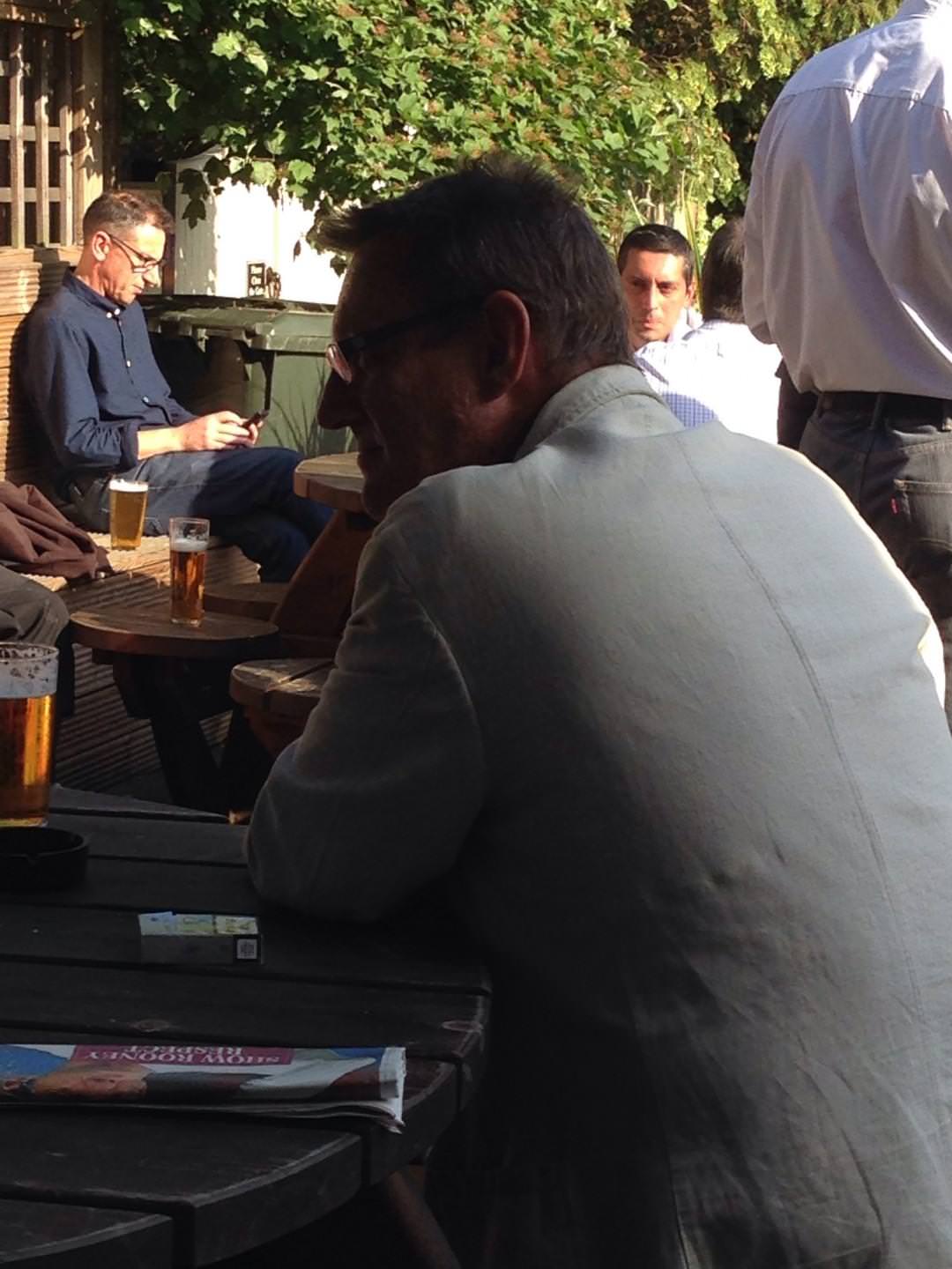 Enjoying Sunshine outside of the Country Pub